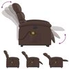 vidaXL Elektrické zvedací masážní polohovací křeslo hnědé umělá kůže