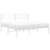 vidaXL Kovový rám postele s čelem bílý 150 x 200 cm
