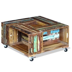 vidaXL Konferenčn&iacute; stolek masivn&iacute; recyklovan&eacute; dřevo 70x70x35 cm