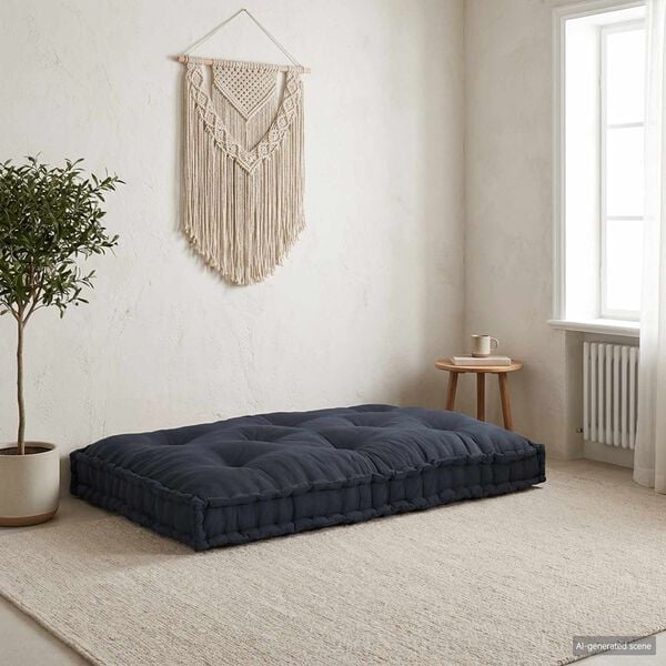 vidaXL Polstrovan&yacute; pohovkov&yacute; pol&scaron;t&aacute;ř Antracitov&aacute; 120 x 80 x 12 cm