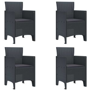vidaXL Zahradní křeslo 4 pcs Antracit 53 x 49 x 85 cm PP