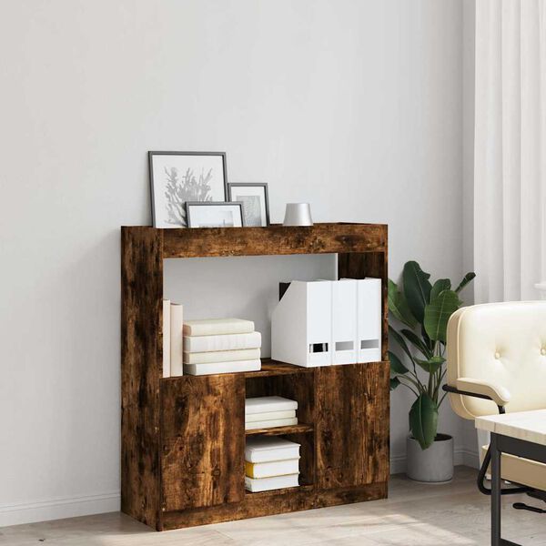 vidaXL Skř&iacute;ň highboard kouřov&yacute; dub 92 x 33 x 100 cm kompozitn&iacute; dřevo
