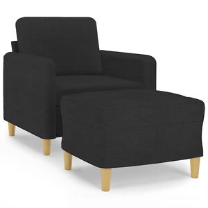 vidaXL Křeslo s podnožkou čern&eacute; 60 cm textil