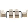 vidaXL Zahradn&iacute; j&iacute;deln&iacute; souprava 7 pcs Beige a kr&eacute;mov&aacute; b&iacute;l&aacute; polyratan