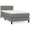 vidaXL Box spring postel s matrac&iacute; tmavě &scaron;ed&aacute; 90x190 cm textil
