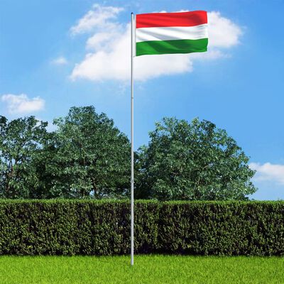 vidaXL Maďarská vlajka a stožár hliník 6 m
