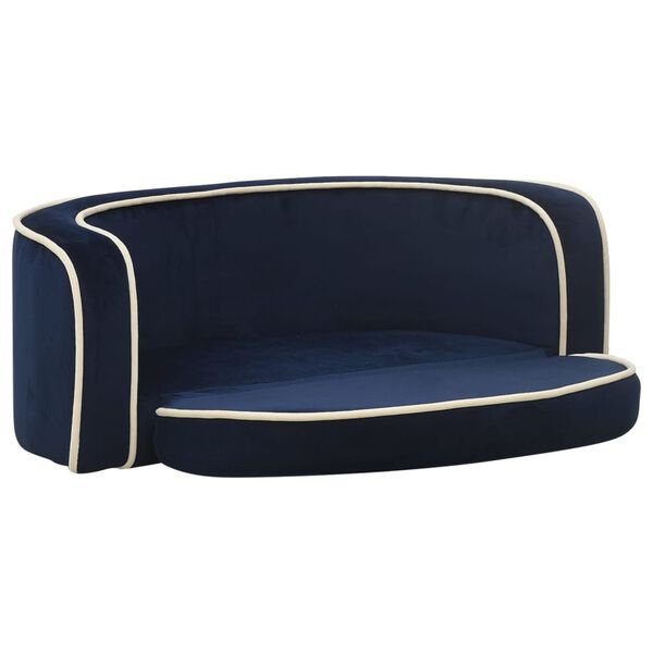 vidaXL Rozkl&aacute;dac&iacute; pohovka pro psy modr&aacute; 73 x 67 x 26 cm ply&scaron; prateln&aacute;