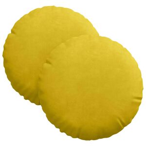 vidaXL Pol&scaron;t&aacute;ře na sedadla 2 ks samet Žlut&aacute; &Oslash;30 x 13 cm