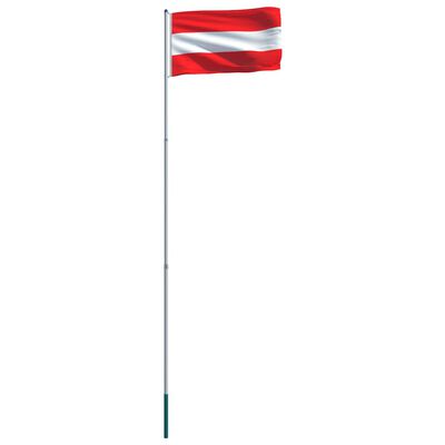 vidaXL Rakouská vlajka a stožár hliník 6 m