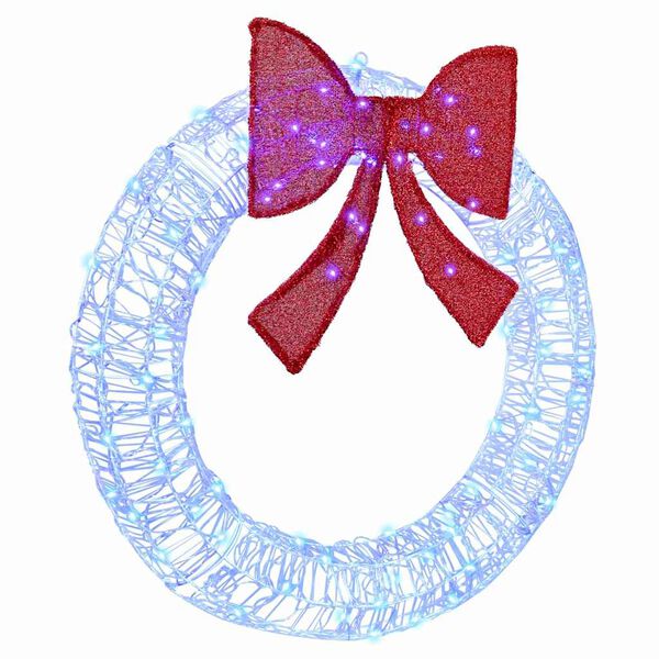 vidaXL Věnec s 80 LED diodami Modr&aacute; 92 x 9.5 x 92 cm Akryl