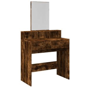 vidaXL Toaletn&iacute; stolek se zrcadlem kouřov&yacute; dub 80 x 41 x 144,5 cm