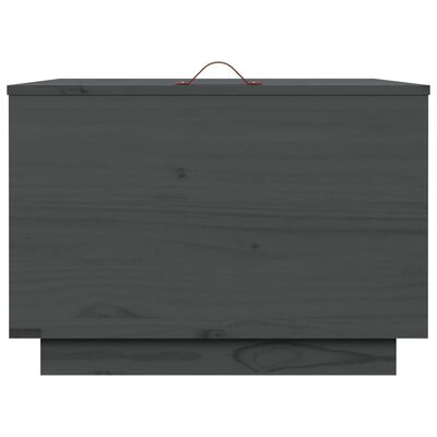 vidaXL Úložné boxy s víkem 3 ks šedé masivní borové dřevo