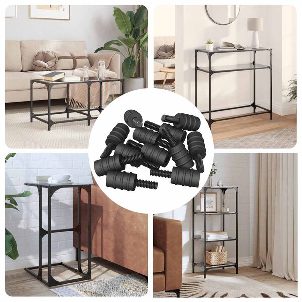 vidaXL Distančn&iacute; &scaron;roub 4865 pcs Čern&aacute; M4 Guma a ocel