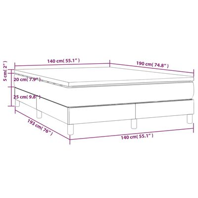 vidaXL Box spring postel s matrací tmavě šedý 140 x 190 cm samet
