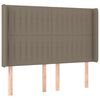 vidaXL Čelo postele typu u&scaron;&aacute;k taupe 147x16x118/128 cm textil