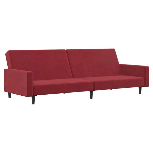 vidaXL 2m&iacute;stn&aacute; rozkl&aacute;dac&iacute; pohovka v&iacute;nov&aacute; samet