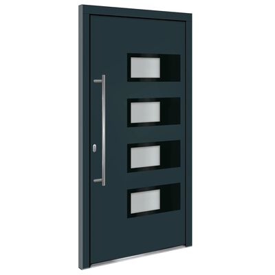 vidaXL Vchodové dveře antracitové 100 x 200 cm hliník a PVC