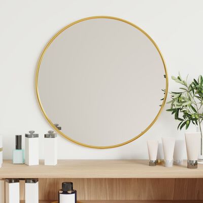 vidaXL Nástěnné zrcadlo zlaté Ø 40 cm kulaté