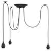 vidaXL Z&aacute;věsn&eacute; sv&iacute;tidlo se 3 drž&aacute;ků lamp E27 čern&eacute; metal