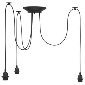 vidaXL Z&aacute;věsn&eacute; sv&iacute;tidlo se 3 drž&aacute;ků lamp E27 čern&eacute; metal