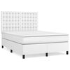 vidaXL Box spring postel s matrac&iacute; b&iacute;l&aacute; 140 x 190 cm uměl&aacute; kůže