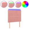 vidaXL Čelo postele s LED růžov&eacute; 90x5x118/128 cm samet