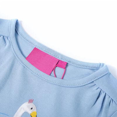 Dětské tričko s dlouhým rukávem světle modré 92