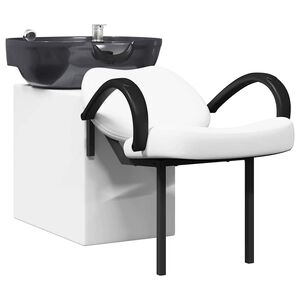 vidaXL Křeslo na &scaron;ampon B&iacute;l&aacute; a čern&aacute; 136 x 60 x 92 cm PVC