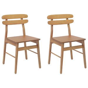 vidaXL J&iacute;deln&iacute; židle 2 pcs Př&iacute;rodn&iacute; Masivn&iacute; gumov&eacute; dřevo