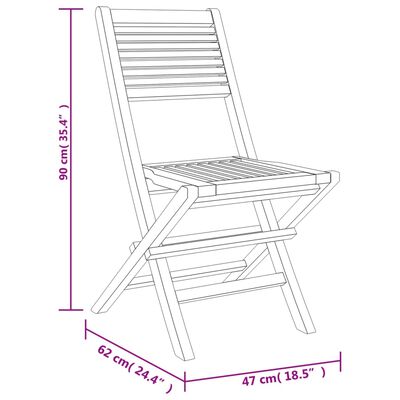 vidaXL Skládací zahradní židle 4 ks 47x62x90 cm masivní teakové dřevo