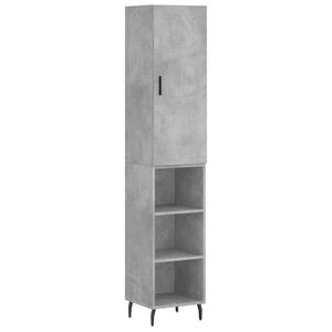 vidaXL Skř&iacute;ň highboard betonově &scaron;ed&aacute; 34,5x34x180 cm kompozitn&iacute; dřevo