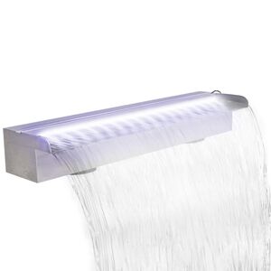 vidaXL Obd&eacute;ln&iacute;kov&aacute; baz&eacute;nov&aacute; font&aacute;na s LED nerezov&aacute; ocel 60 cm