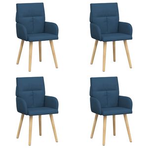 vidaXL J&iacute;deln&iacute; židle 4 ks Textil Modr&aacute; 60 x 56 x 93 cm