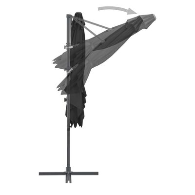vidaXL Konzolový slunečník s ocelovou tyčí 250 x 250 cm antracitový
