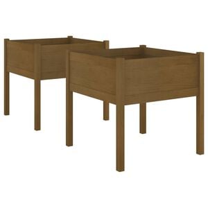 vidaXL Zahradn&iacute; truhl&iacute;ky 2 ks medově hněd&eacute; 70x70x70cm masivn&iacute; borovice