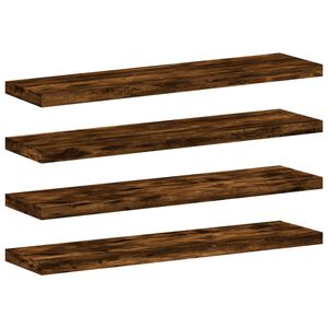 vidaXL N&aacute;stěnn&eacute; police 4 ks kouřov&yacute; dub 40x10x1,5 cm kompozitn&iacute; dřevo