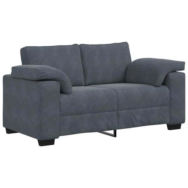 vidaXL Loveseat Sofa Tmavě &scaron;ed&aacute; 160x77x82 cm samet