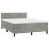 vidaXL Box spring postel s matrac&iacute; světle &scaron;ed&aacute; 140x190 cm samet
