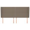 vidaXL Čelo postele typu u&scaron;&aacute;k taupe 203x23x118/128 cm textil