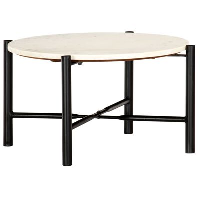 vidaXL Konferenční stolek bílý 60x60x35 cm pravý kámen mramorový vzor