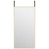 vidaXL Zrcadlo na dveře zlaté 40 x 80 cm sklo a hliník