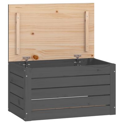 vidaXL Úložný box šedý 59,5 x 36,5 x 33 cm masivní borové dřevo