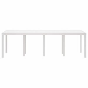 vidaXL Zahradn&iacute; stůl B&iacute;l&aacute; 250 x 100 x 73 cm polyratan