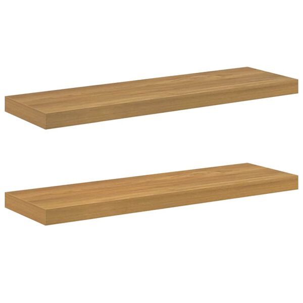 vidaXL N&aacute;stěnn&aacute; polička 2 pcs Hněd&aacute; 90 x 23,5 x 4 cm kompozitn&iacute; dřevo