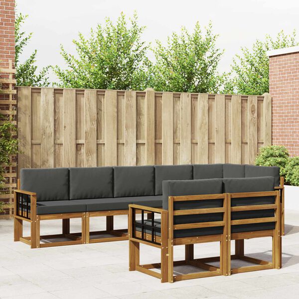 vidaXL Venkovn&iacute; pohovkov&aacute; souprava 8 pcs Přirozen&aacute; a Anthracitov&aacute;