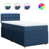 vidaXL Box spring postel s matrac&iacute; modr&aacute; 90x190 cm textil