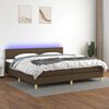 vidaXL Box spring postel s matrac&iacute; a LED tmavě hněd&aacute; 200x200 cm textil