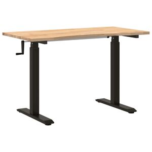 vidaXL Stůl Čern&aacute; a př&iacute;rodn&iacute; 120 x 60 cm Masivn&iacute; dubov&eacute; dřevo