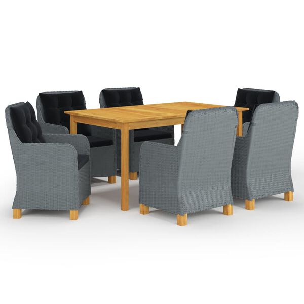 vidaXL 7d&iacute;ln&yacute; zahradn&iacute; j&iacute;deln&iacute; set světle &scaron;ed&yacute;