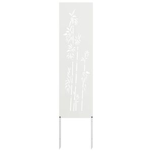 vidaXL Soukrom&iacute; na zahradě B&iacute;l&aacute; 32 x 140 cm Studeně v&aacute;lcovan&aacute; ocel